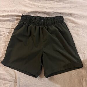 Men's Olive Performance Athletic Shorts (Lined)